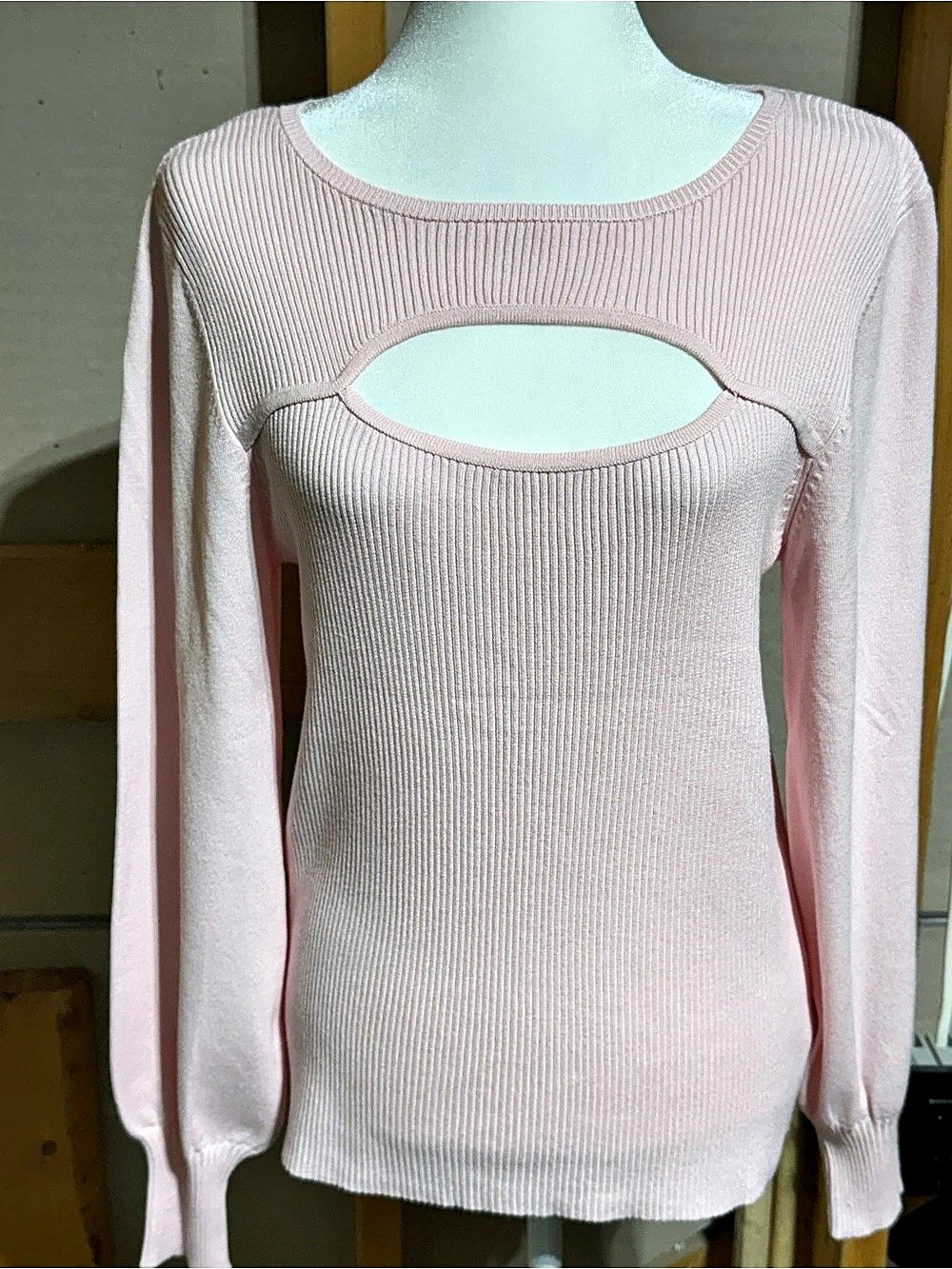 Cato Pink Cutout Sweater Size Medium NWT